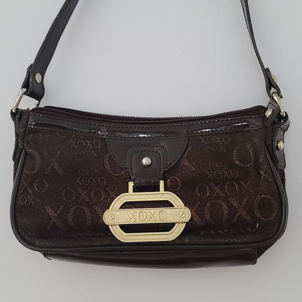 XOXO Y2K Hobo Style Mini Shoulder Bag, Brown Shimmer